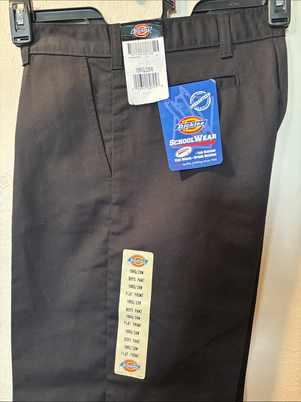 Dickies Men’s Black Flat Front Schoolwear Shorts
